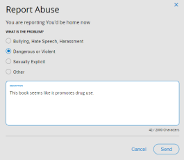 Report Abuse pop-up.